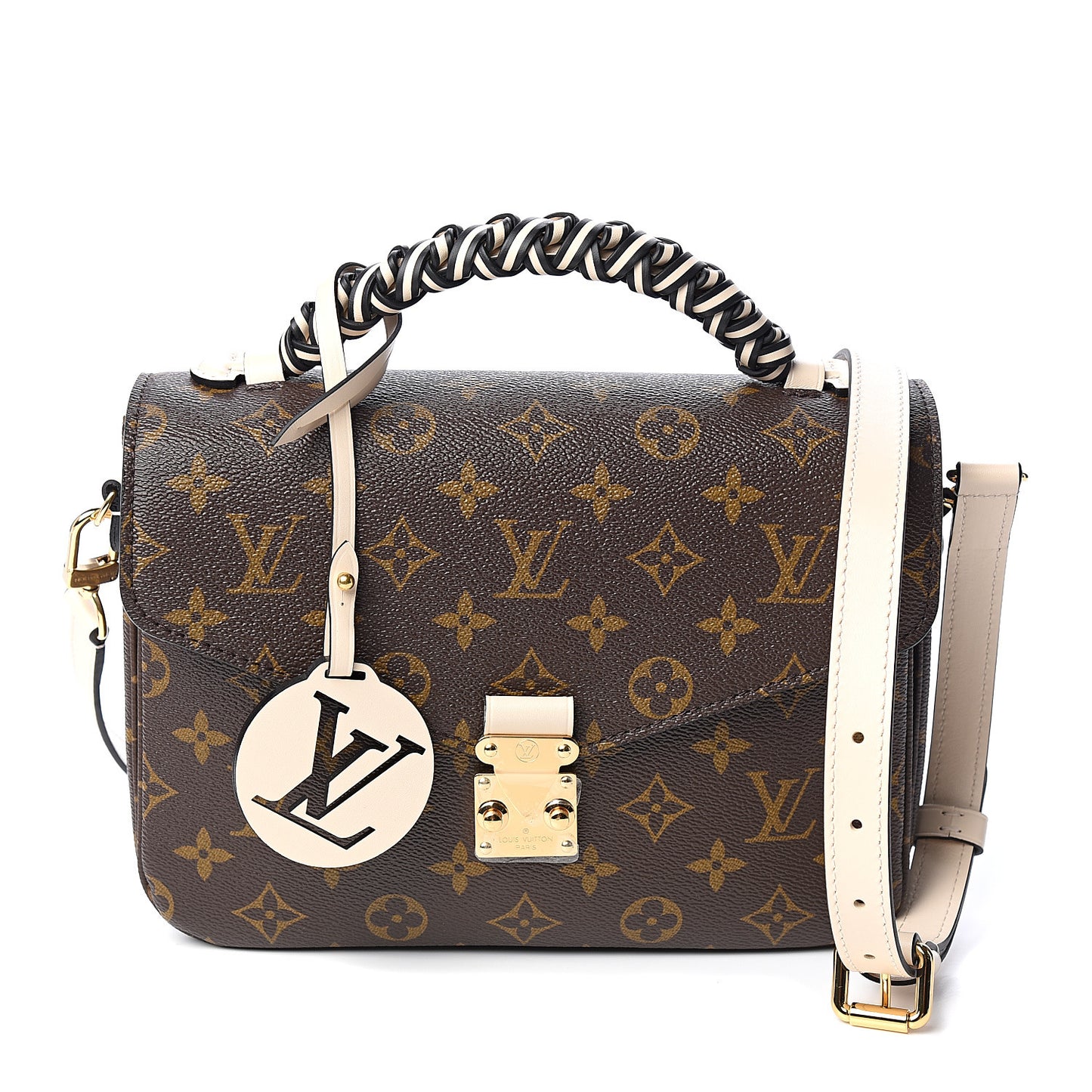 Monogram Braided Pochette Metis Creme Beige