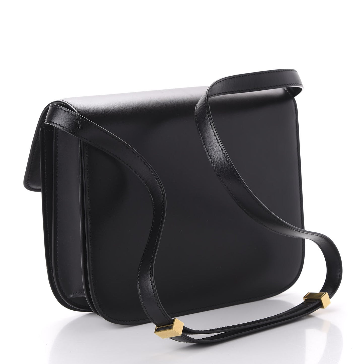 Box Calfskin Medium Classic Box Flap Bag Black