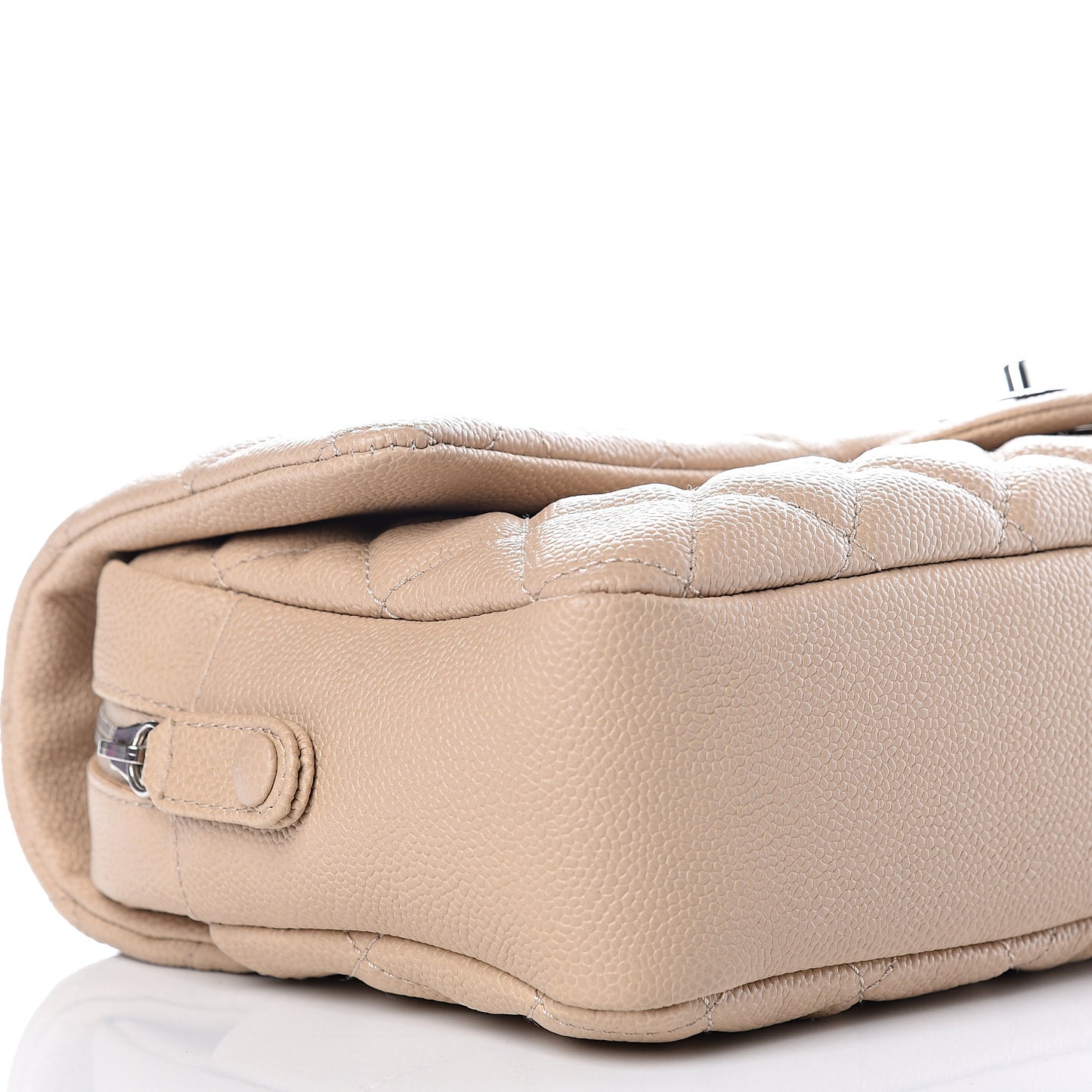 Caviar Quilted Jumbo Easy Flap Beige