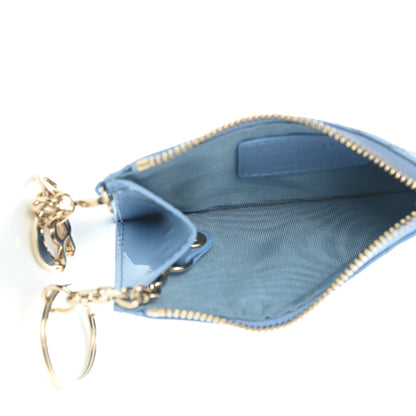 Christian Dior Patent Cannage Lady Dior Key Pouch Blue 4 of 6