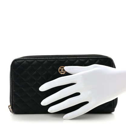Chanel Lambskin Micro Quilted Zip Wallet Black 2 of 13