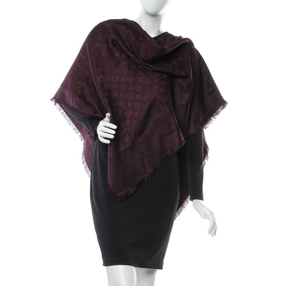 Louis Vuitton Wool Silk Monogram Shawl Amarante 2 of 5