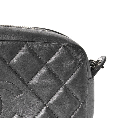 Chanel Metallic Calfskin Quilted Small Ballerine Camera Case Grey 10 of 15