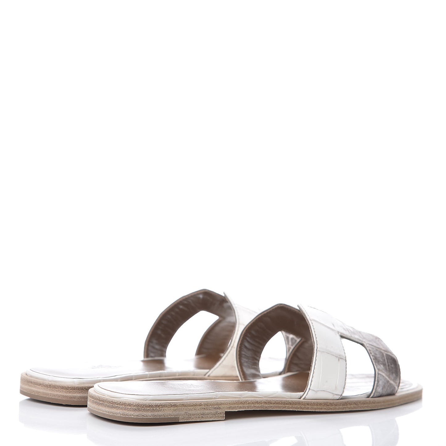 Matte Niloticus Crocodile Himalaya Oran Sandals 38 Blanc
