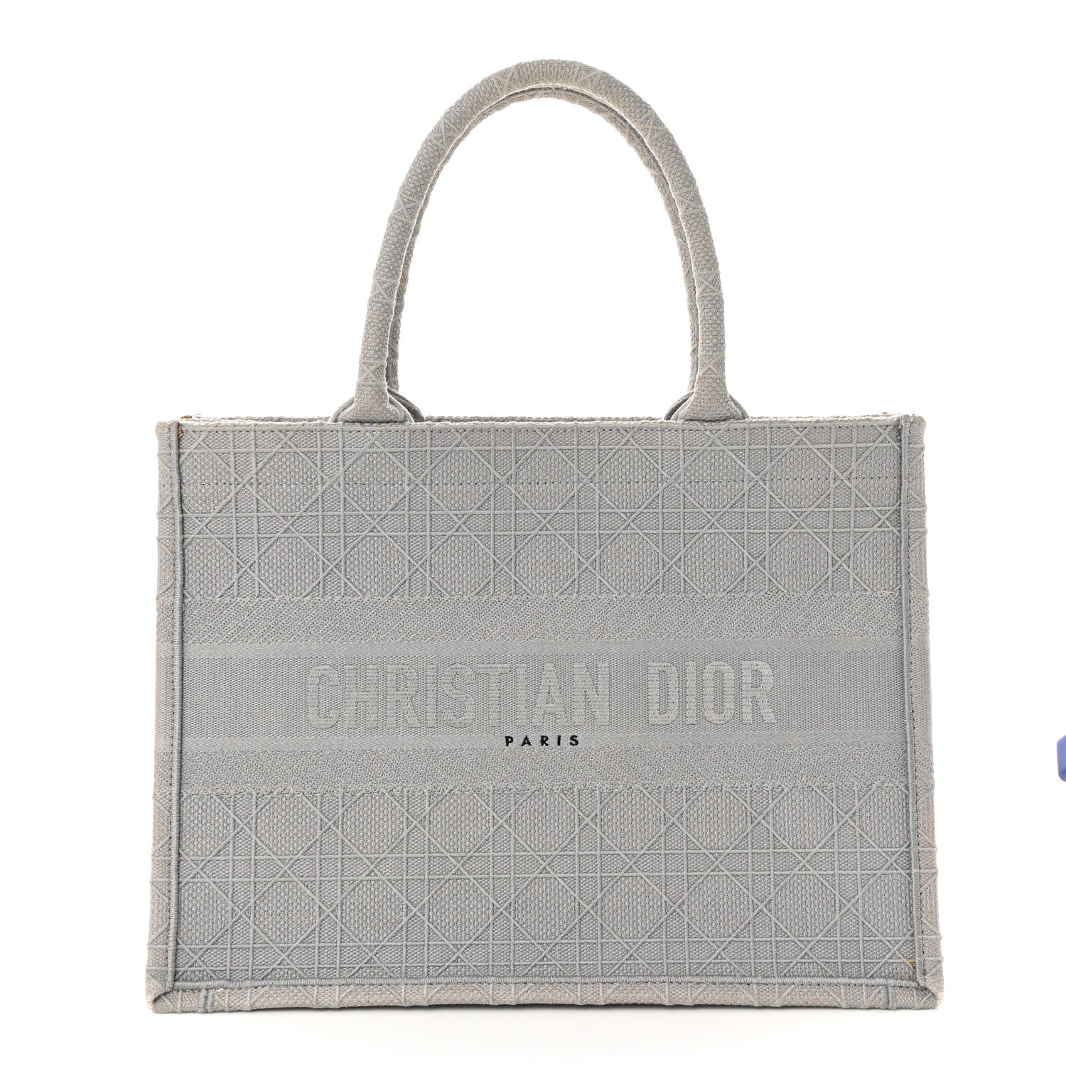 Christian Dior Canvas Embroidered Cannage Medium Book Tote Stone 1 of 10