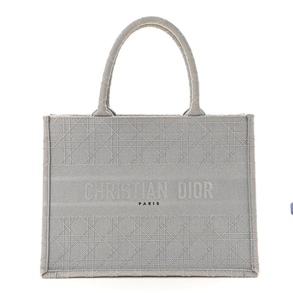 Christian Dior Canvas Embroidered Cannage Medium Book Tote Stone 1 of 10
