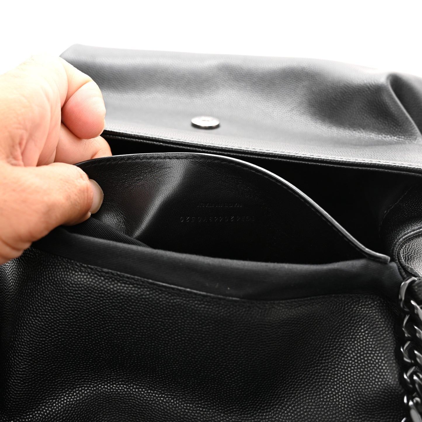 Grain De Poudre Medium West Hollywood Monogram Fold-Over Black