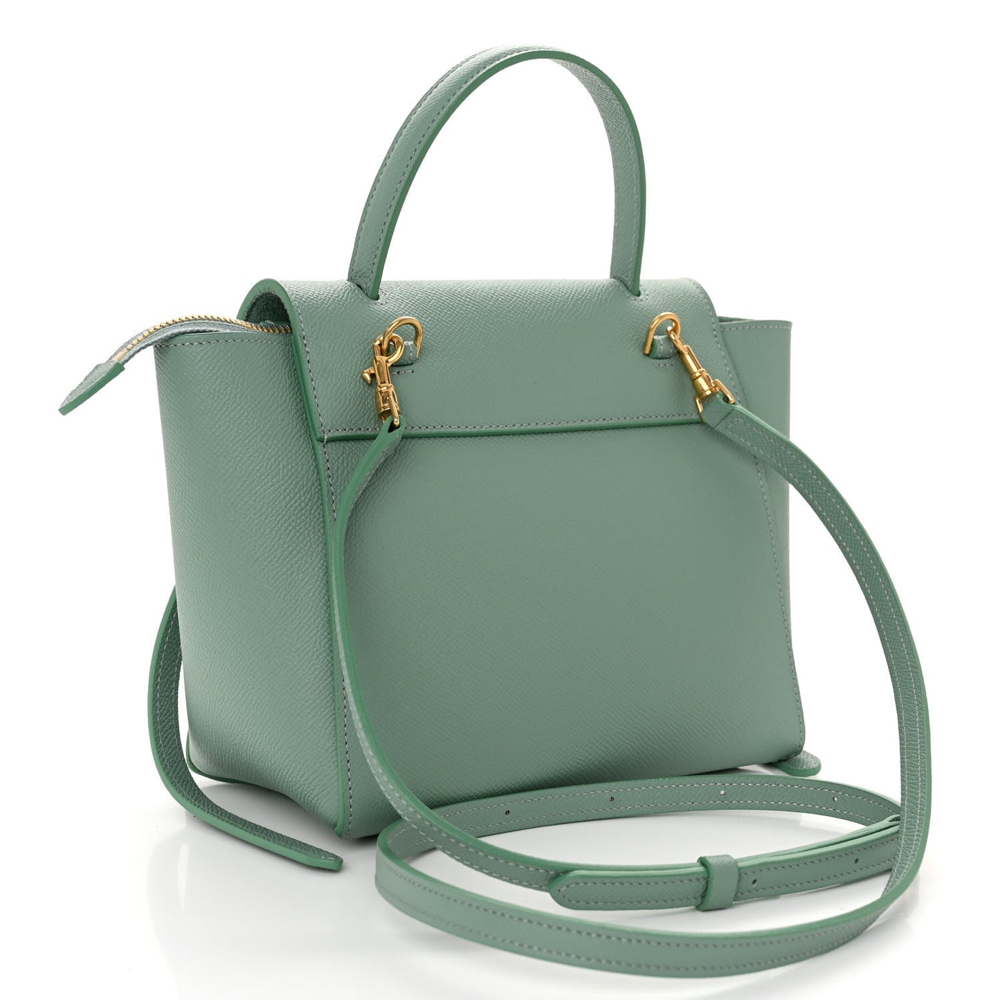 Grained Calfskin Nano Belt Bag Celadon