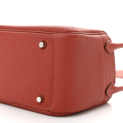 Hermes Taurillon Clemence Mini Lindy 20 Cuivre 10 of 11