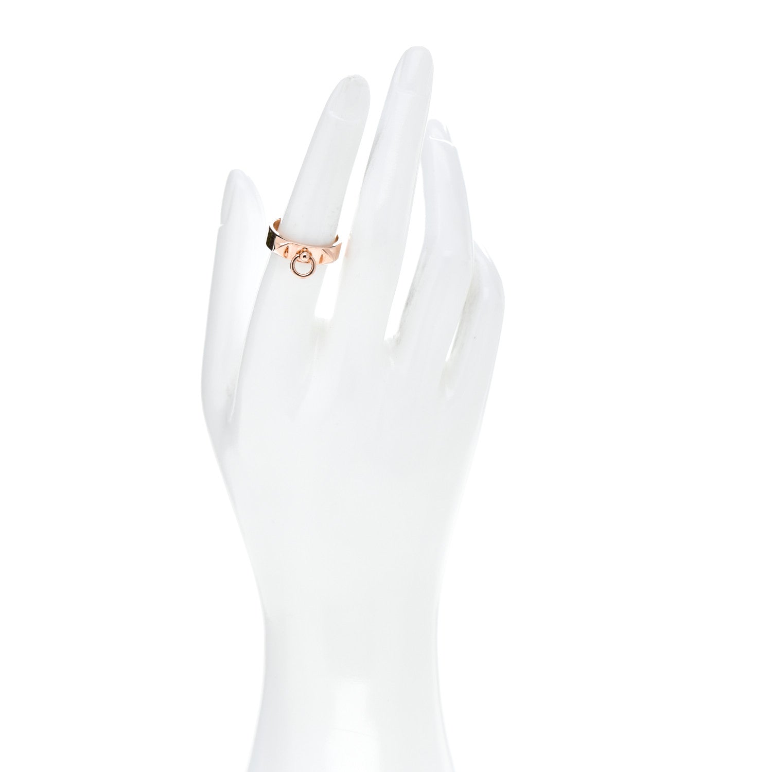 Hermes 18K Rose Gold PM Collier De Chien Ring 54 7 2 of 5