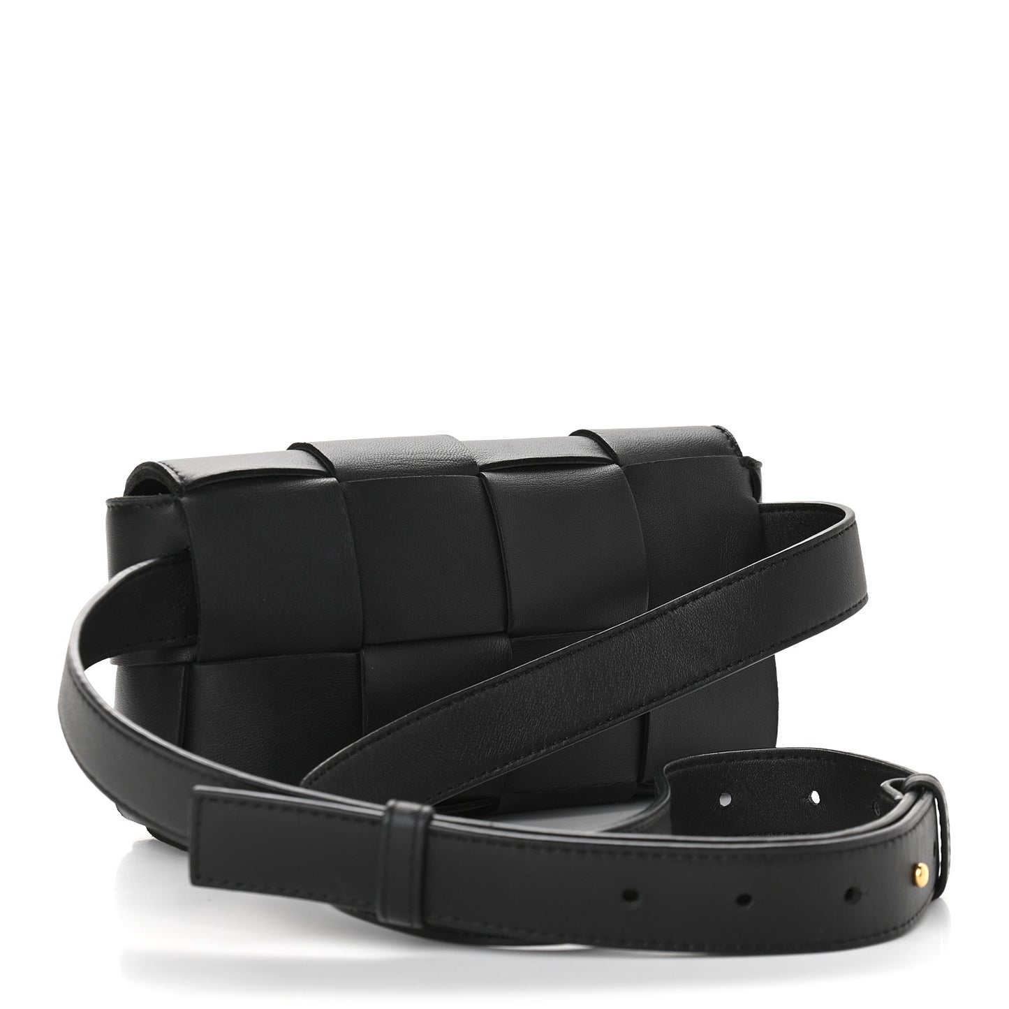 Nappa Maxi Intreccio The Belt Cassette Bag Black