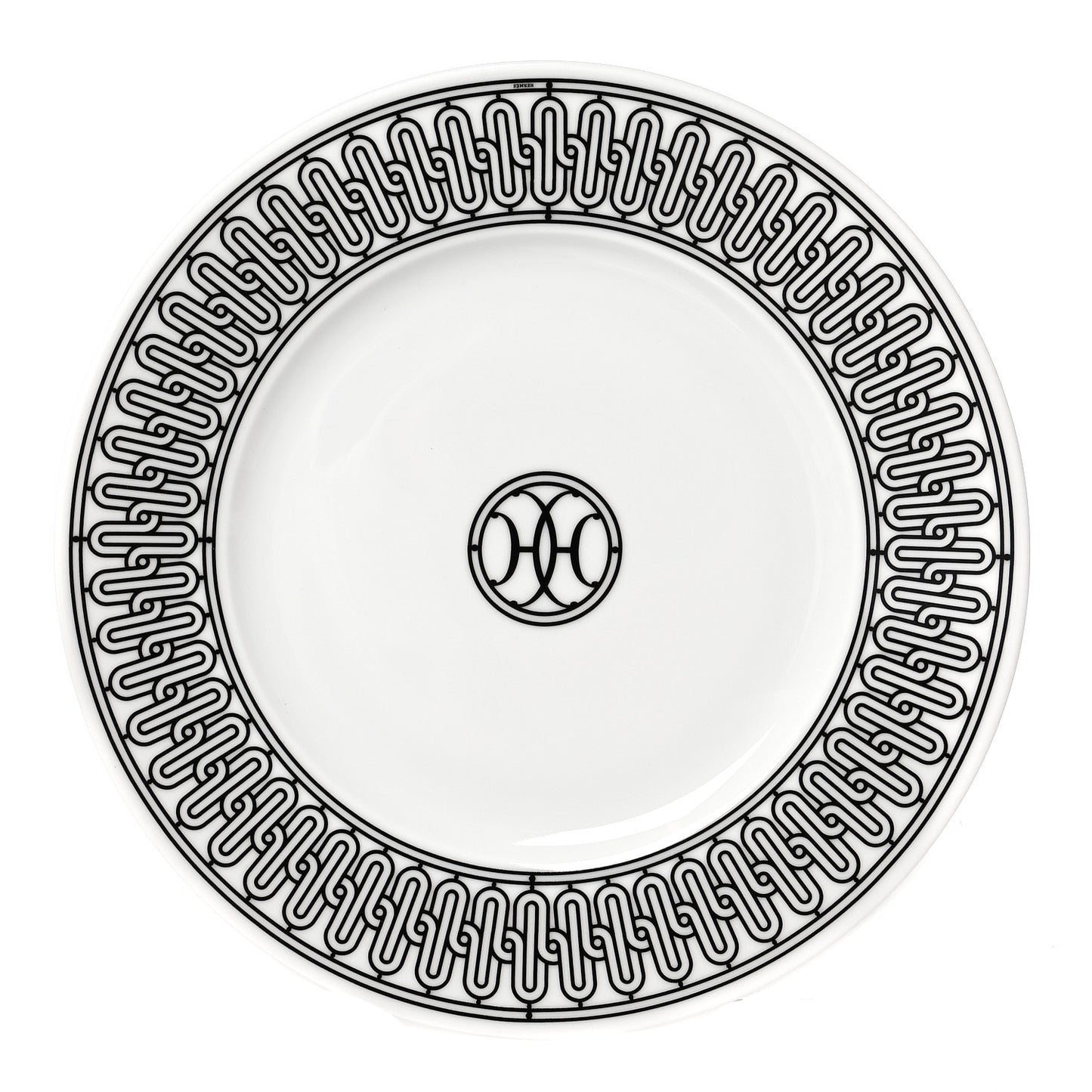 Porcelain H Deco Dessert Plates Set of 2 Black White
