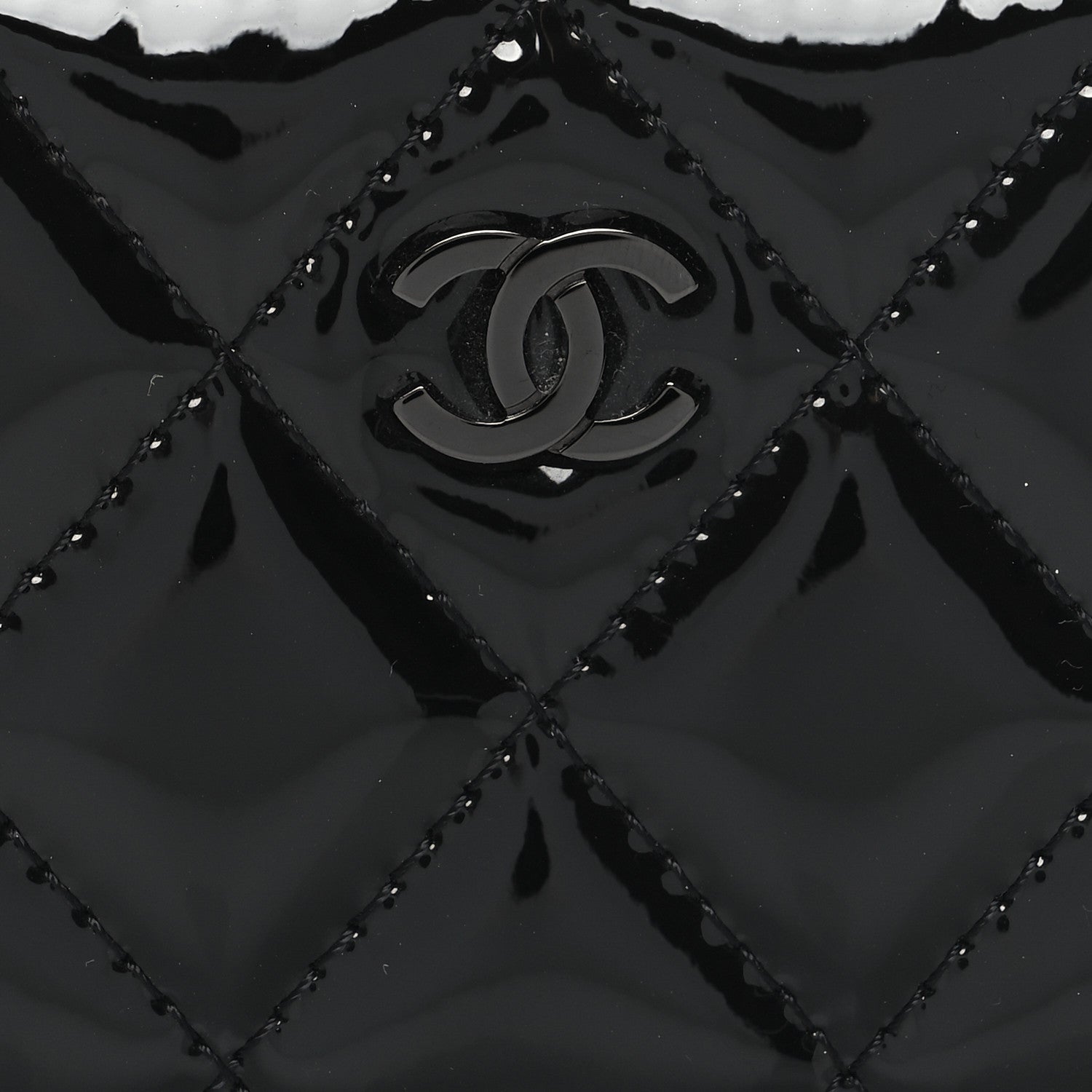 Chanel Patent Lambskin Quilted Zip Coin Purse So Black 8 of 9