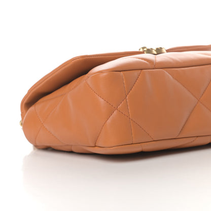 Chanel Lambskin Quilted Medium Chanel 19 Flap Light Brown 9 of 11