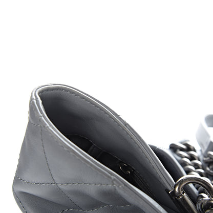Chanel Calfskin Quilted Large Shopping In Chains Tote Light Grey 10 of 15
