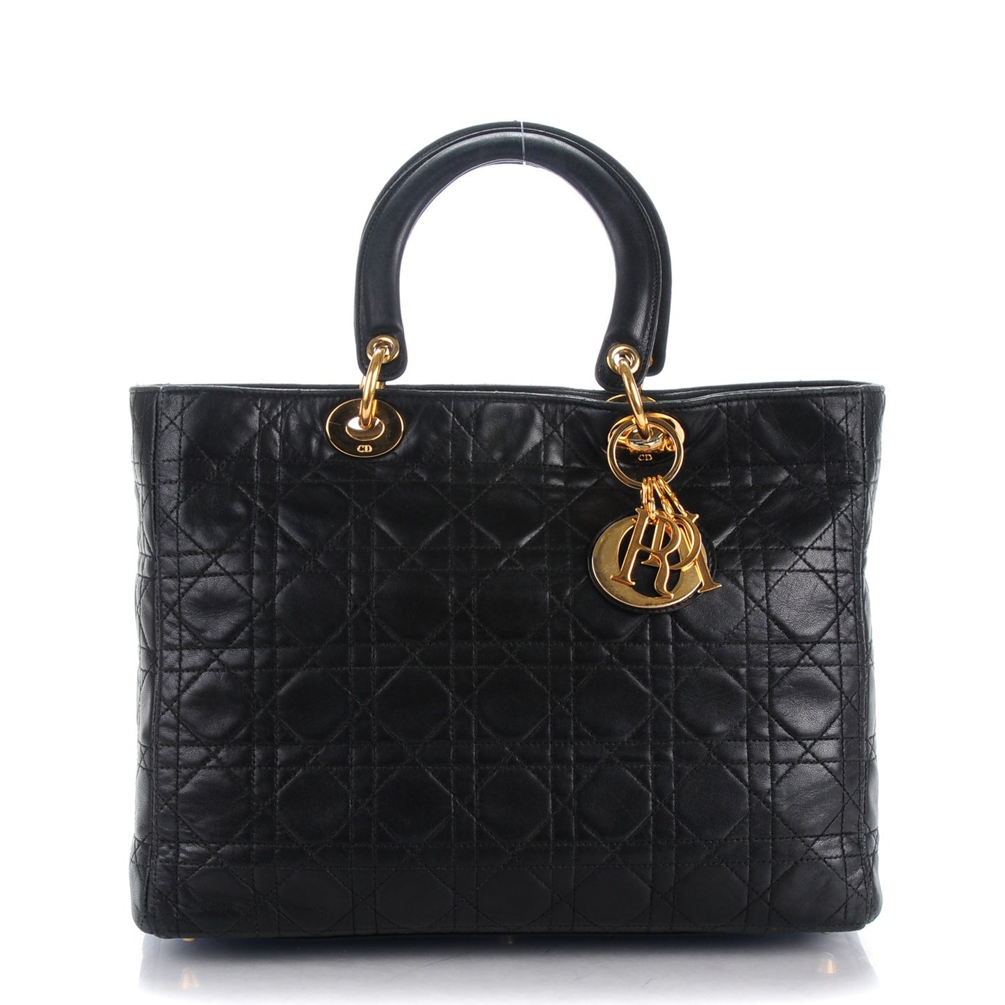 Lambskin Cannage Large Lady Dior Black