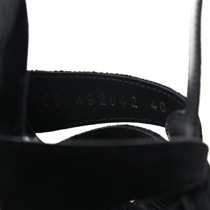 Saint Laurent Velvet Tribute 105 Platform Sandals 40 Black 8 of 10