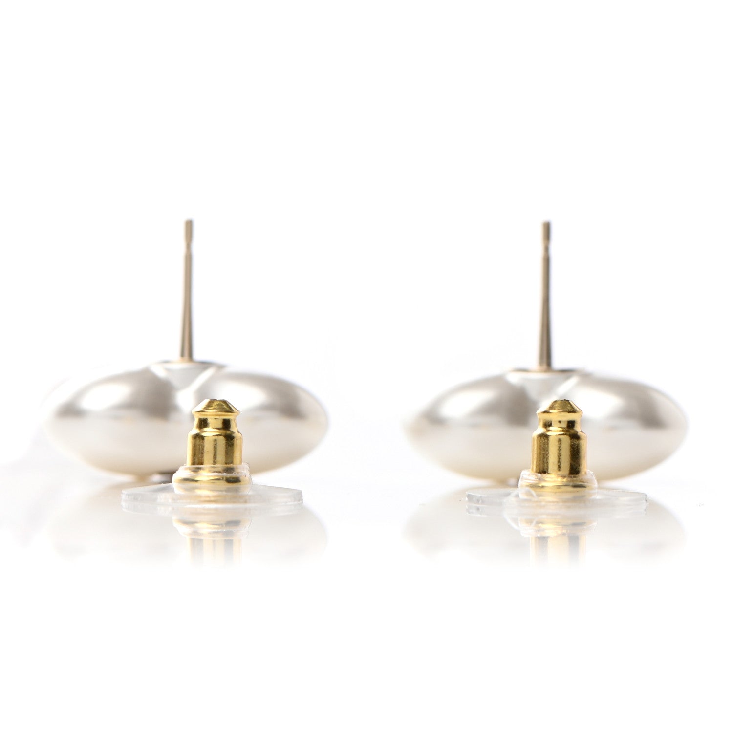 Chanel Pearl Crystal CC Heart Earrings Gold 3 of 4
