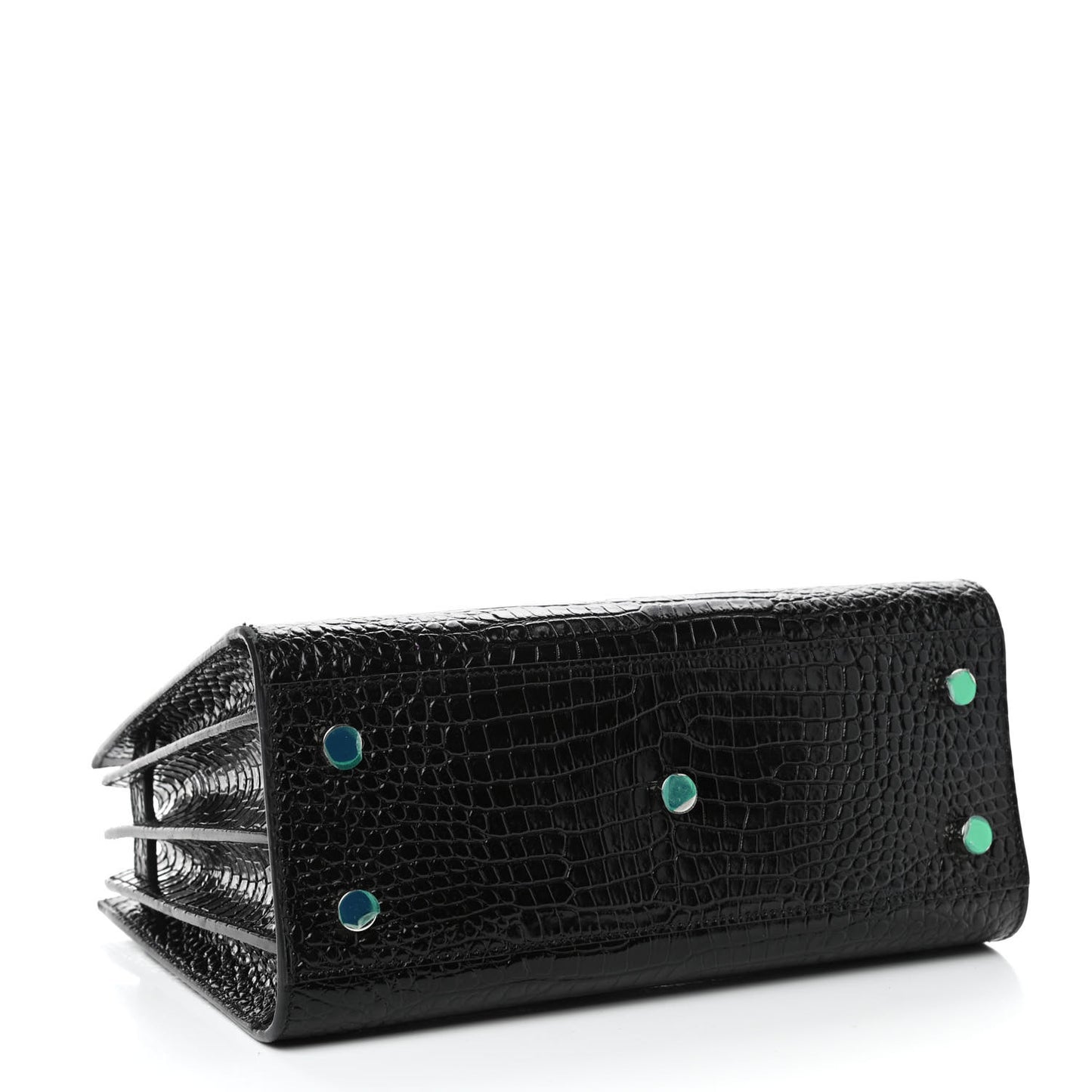 Calfskin Crocodile Embossed Baby Sac De Jour Black