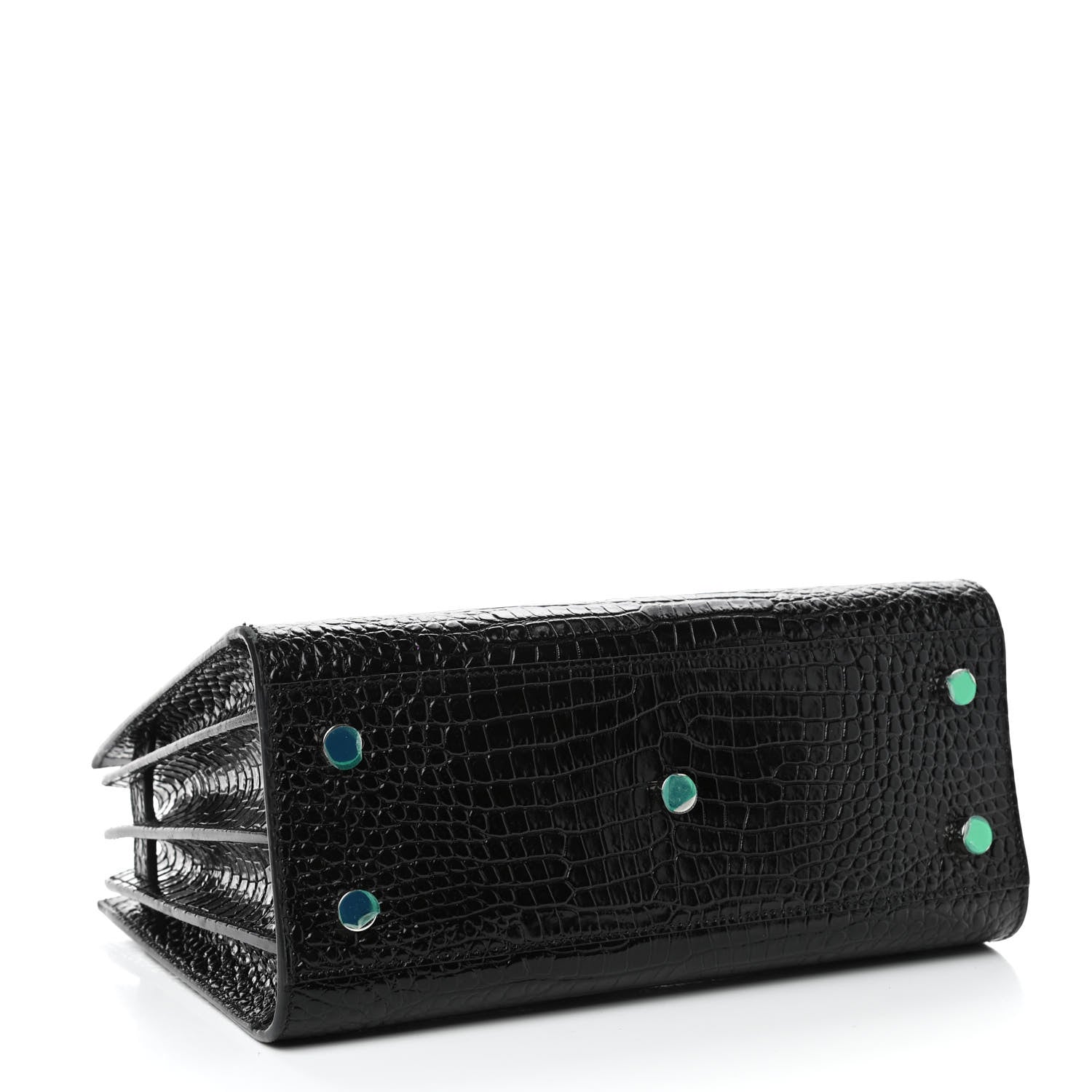Saint Laurent Calfskin Crocodile Embossed Baby Sac De Jour Black 3 of 4