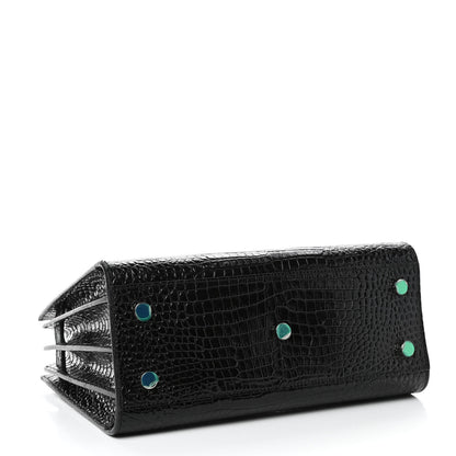 Saint Laurent Calfskin Crocodile Embossed Baby Sac De Jour Black 3 of 4