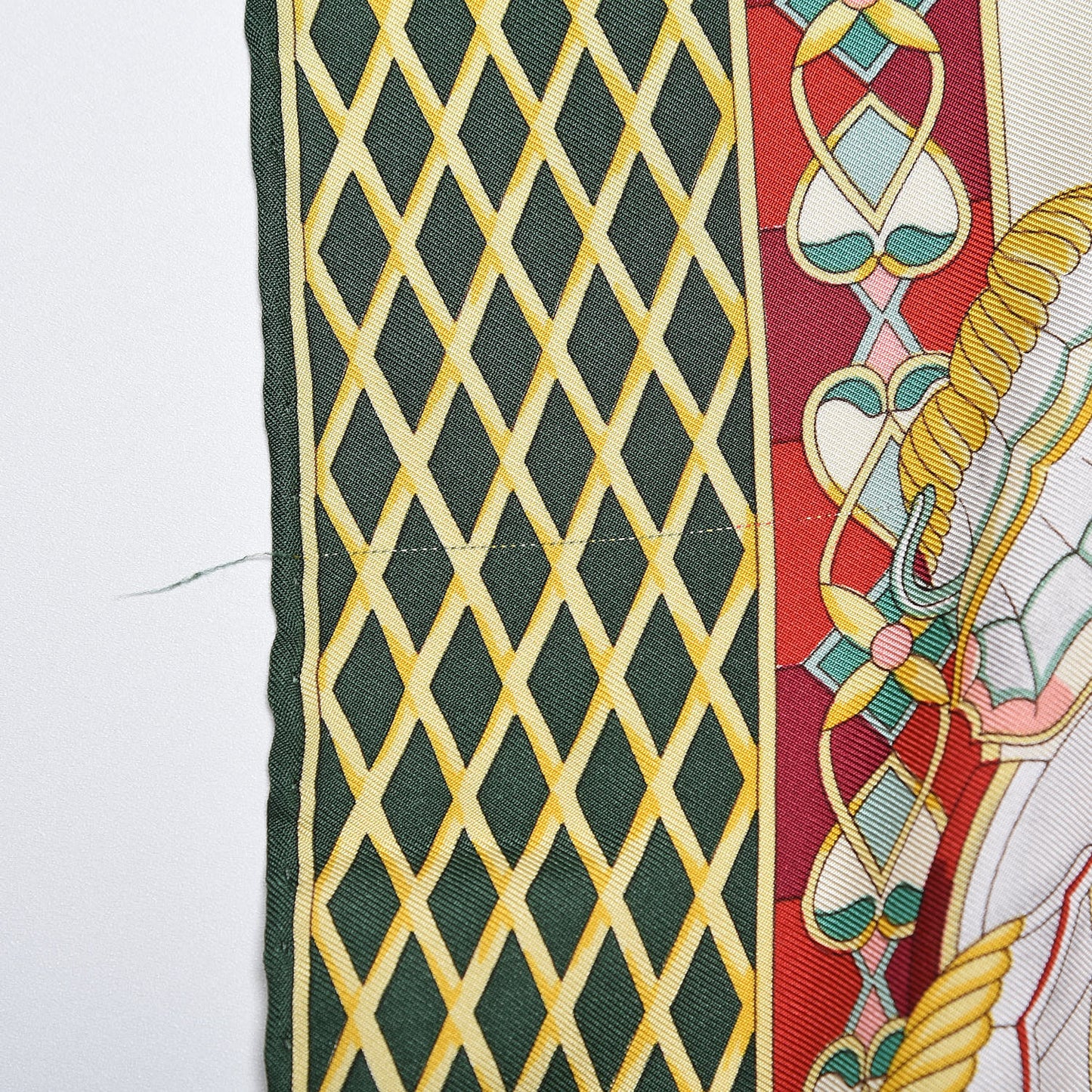 Silk Porcelain Motif Scarf Multicolor