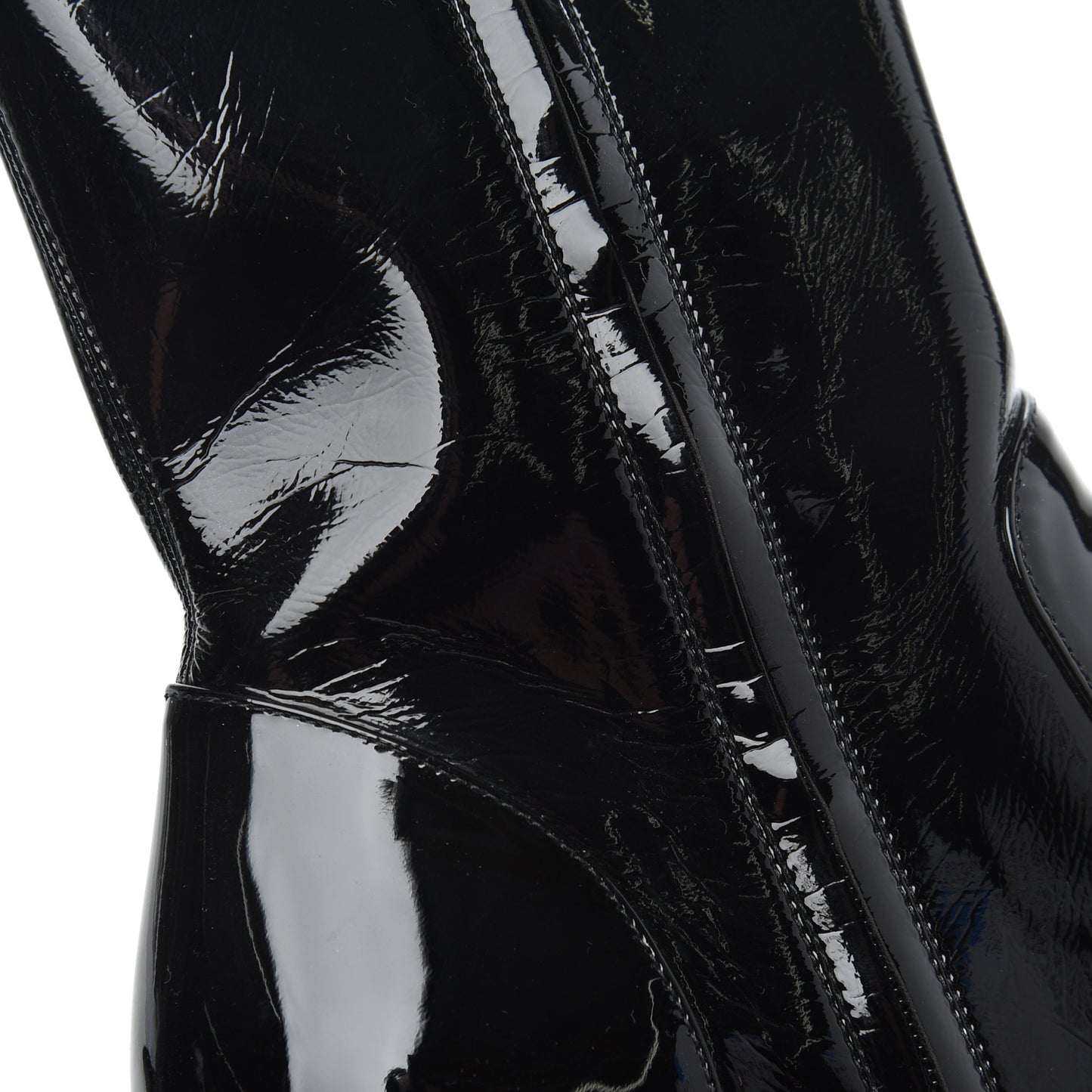 Patent Silhouette Ankle Boots 39 Black