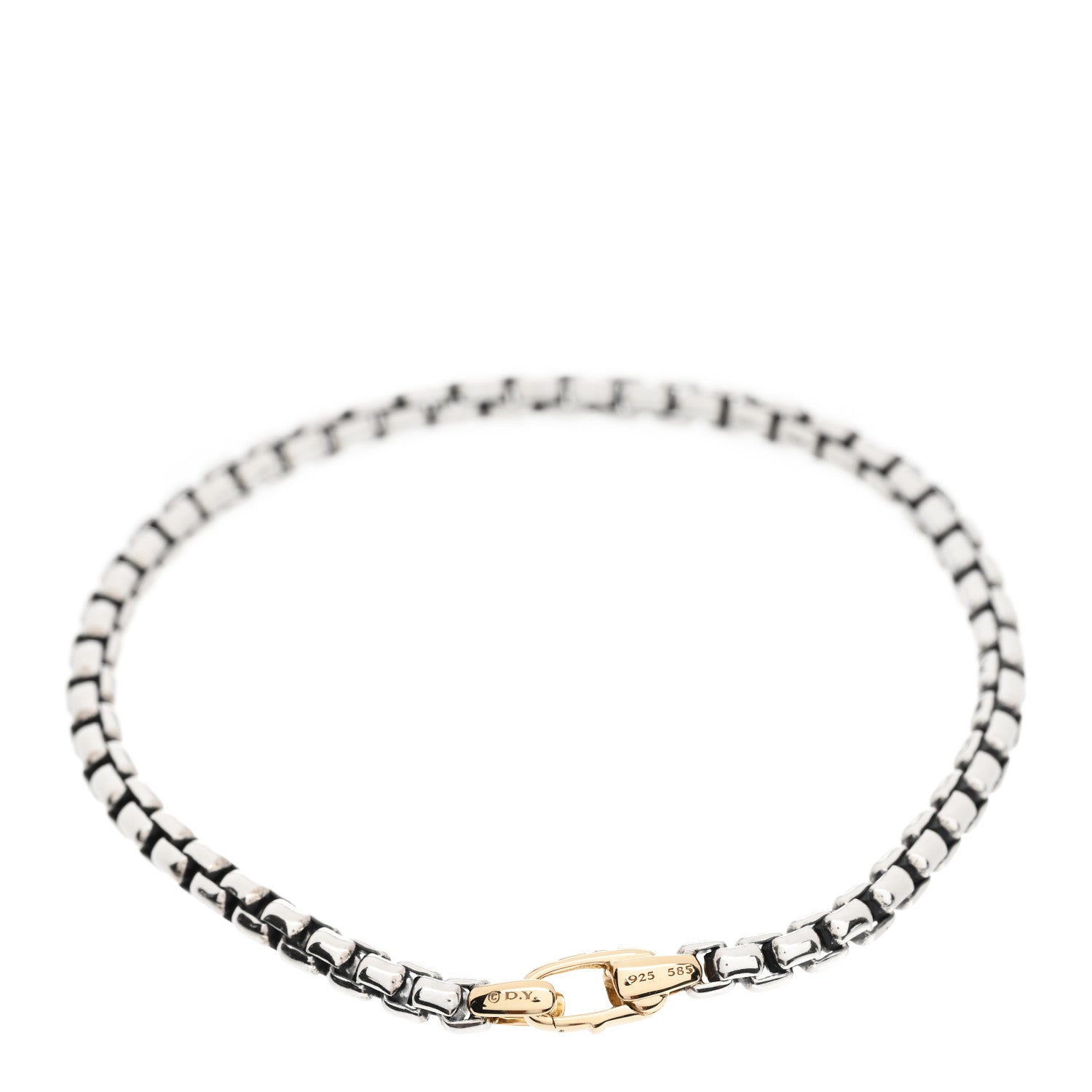 David Yurman Sterling Silver 14K Yellow Gold 4mm Bel Aire Chain Bracelet 2 of 4