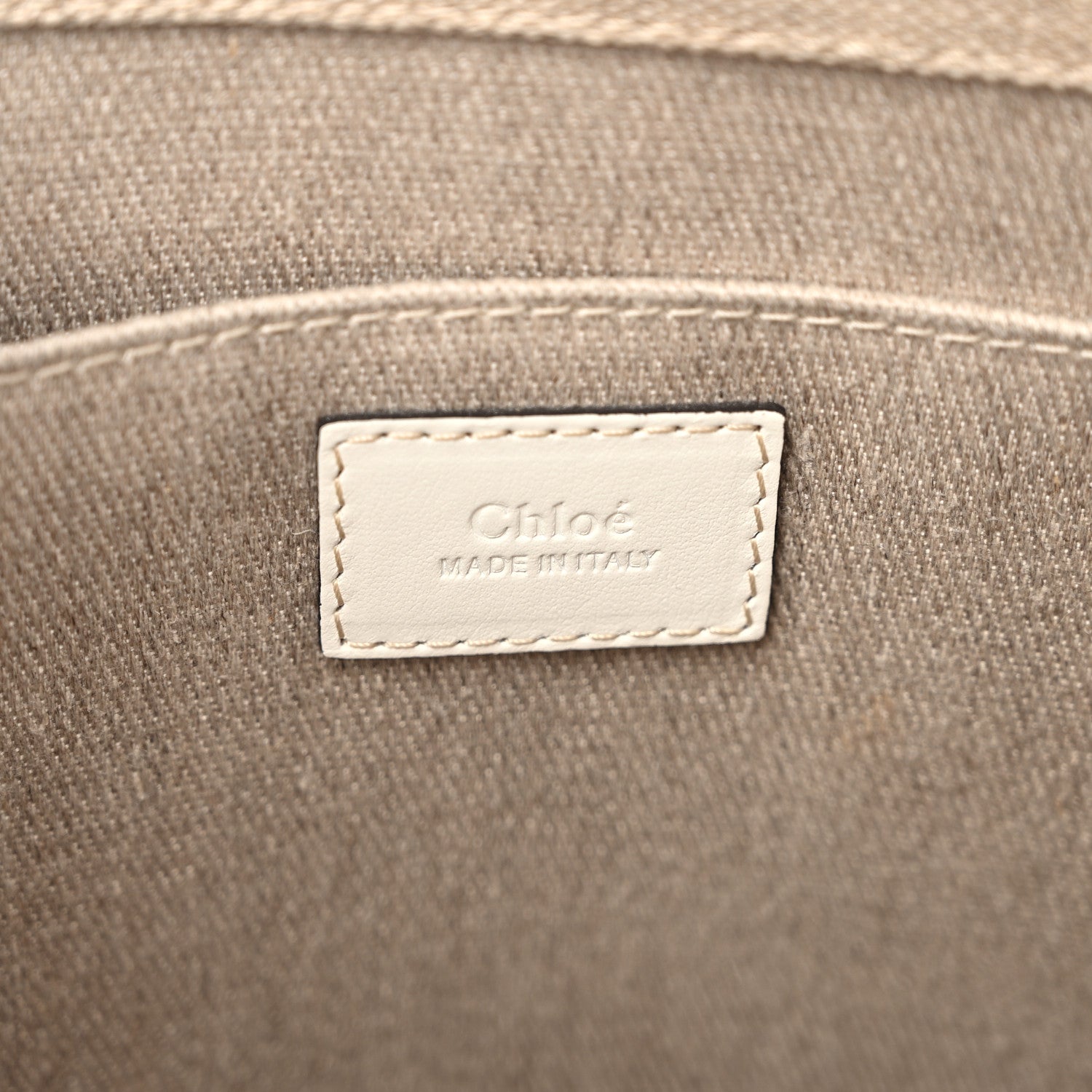 Chloe Linen Calfskin Medium Woody Ribbon Tote White 6 of 12