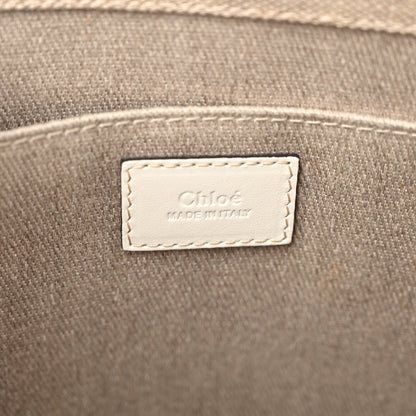 Chloe Linen Calfskin Medium Woody Ribbon Tote White 6 of 12