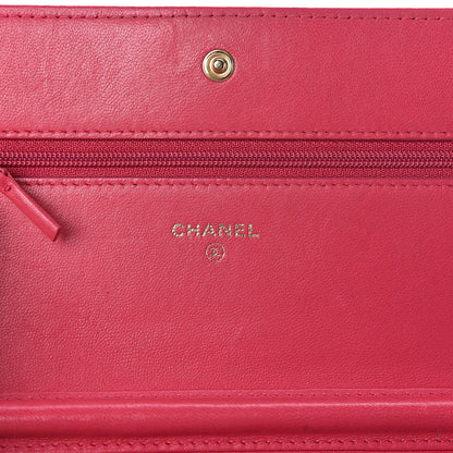Chanel Lambskin Quilted Boy Wallet On Chain WOC Fuchsia 6 of 20