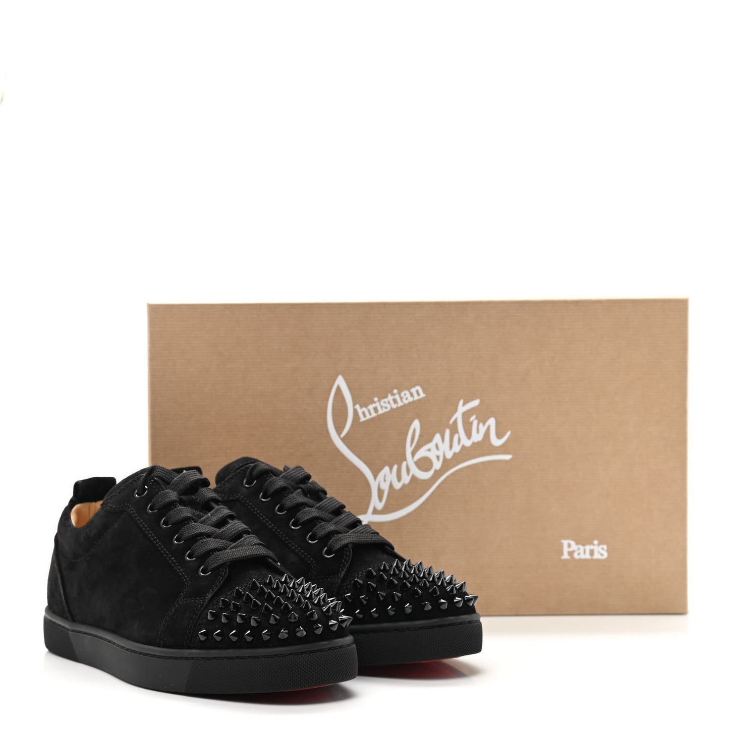 Veau Velours Louis Junior Spikes Flat Sneakers 39 Black