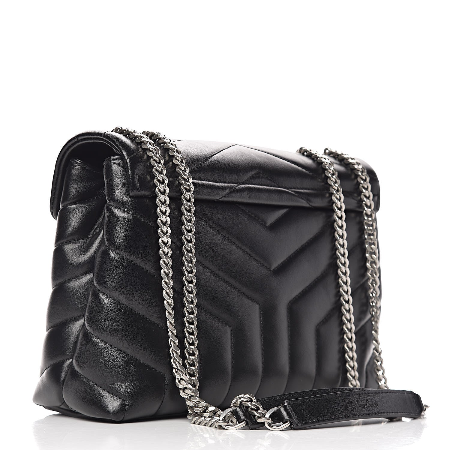 Saint Laurent Calfskin Y Quilted Monogram Small Loulou Chain Satchel Black 4 of 11