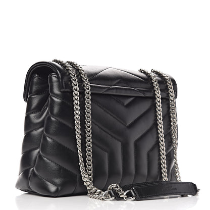 Saint Laurent Calfskin Y Quilted Monogram Small Loulou Chain Satchel Black 4 of 11