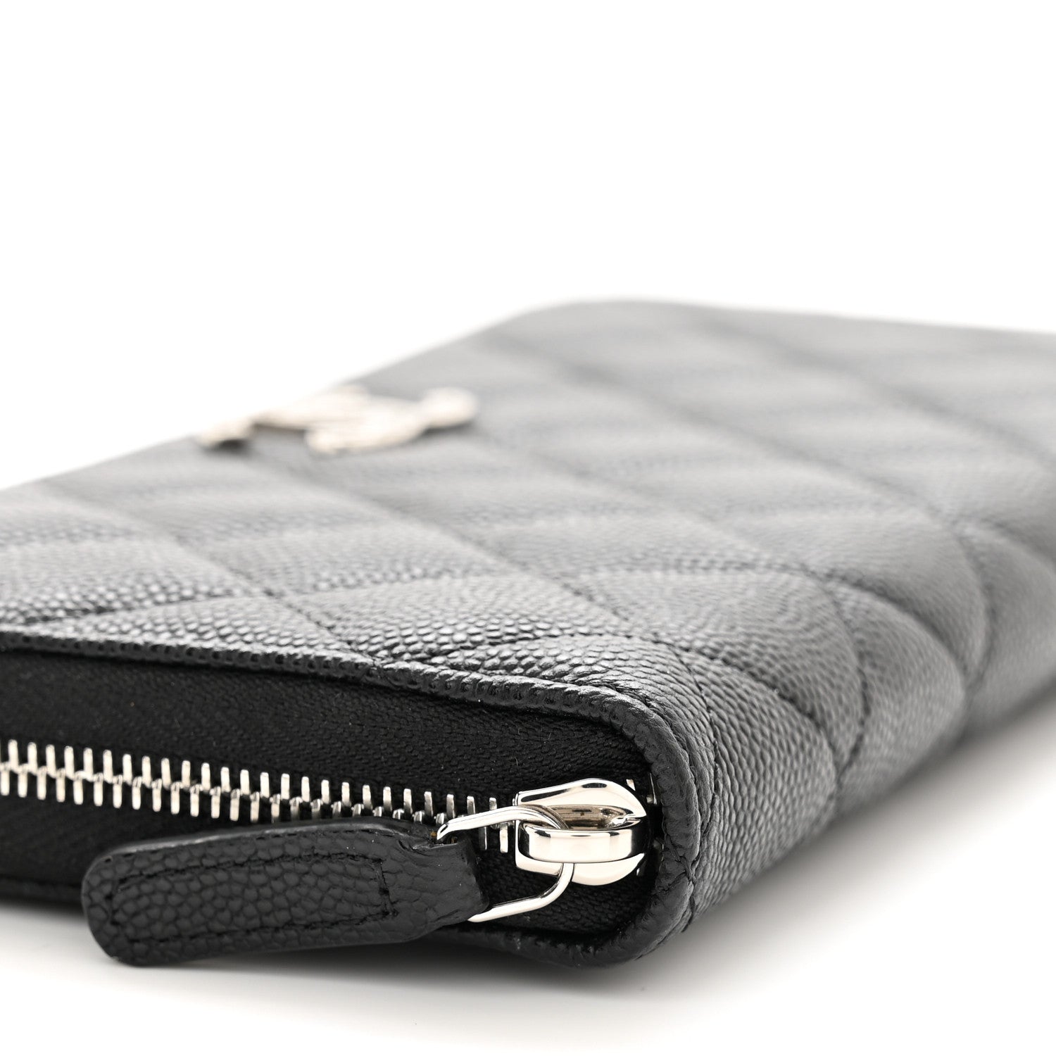 Chanel Caviar Quilted CC Logo Long Zipped Wallet Black 9 of 11