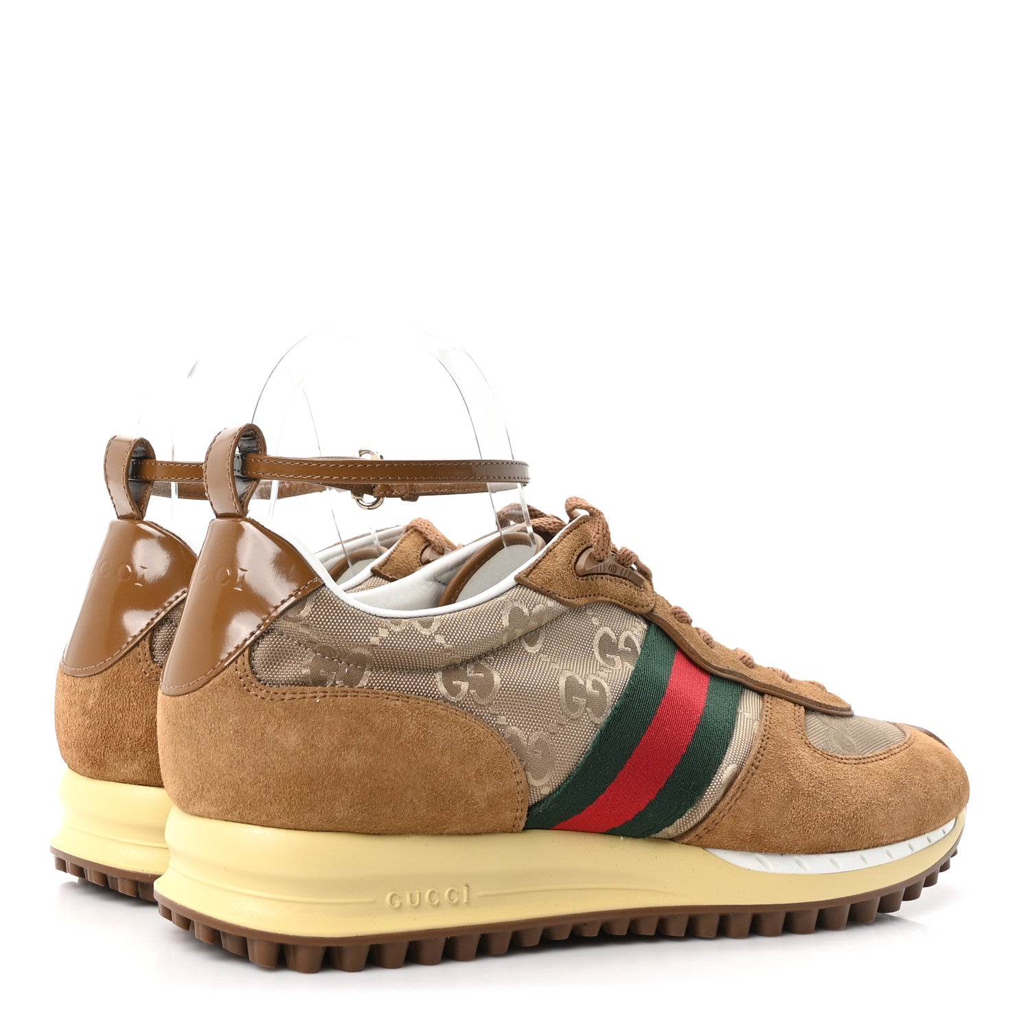 Gucci GG Suede Monogram Web Re-Motion Sneakers 41 Camel 5 of 10