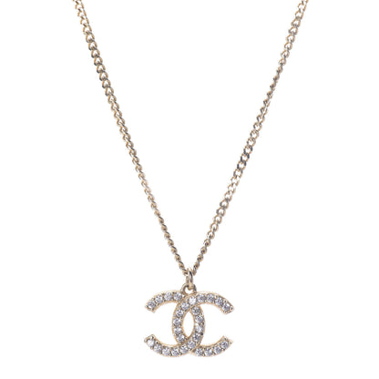 Chanel Crystal CC Pendant Necklace Gold 1 of 5