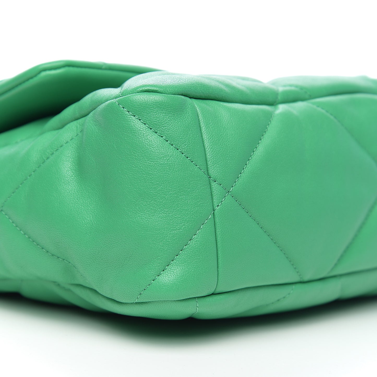 Goatskin Quilted Large 19 Flap Green