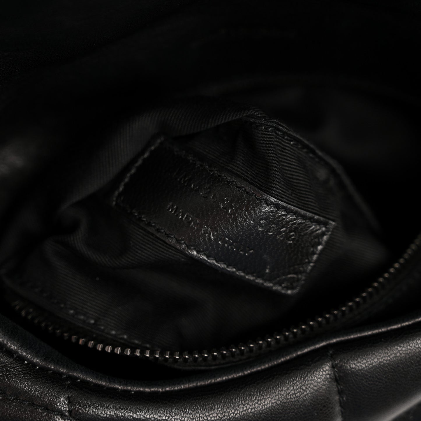 Lambskin Quilted Toy Loulou Puffer Monogram Monochrome Chain Satchel Black
