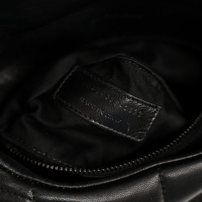 Saint Laurent Lambskin Quilted Toy Loulou Puffer Monogram Monochrome Chain Satchel Black 7 of 13