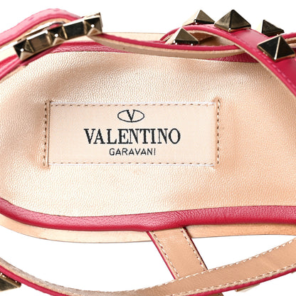 Valentino Garavani Calfskin Rockstud T-Strap Flat Thong Slingback Sandals 40 Rosso 6 of 7