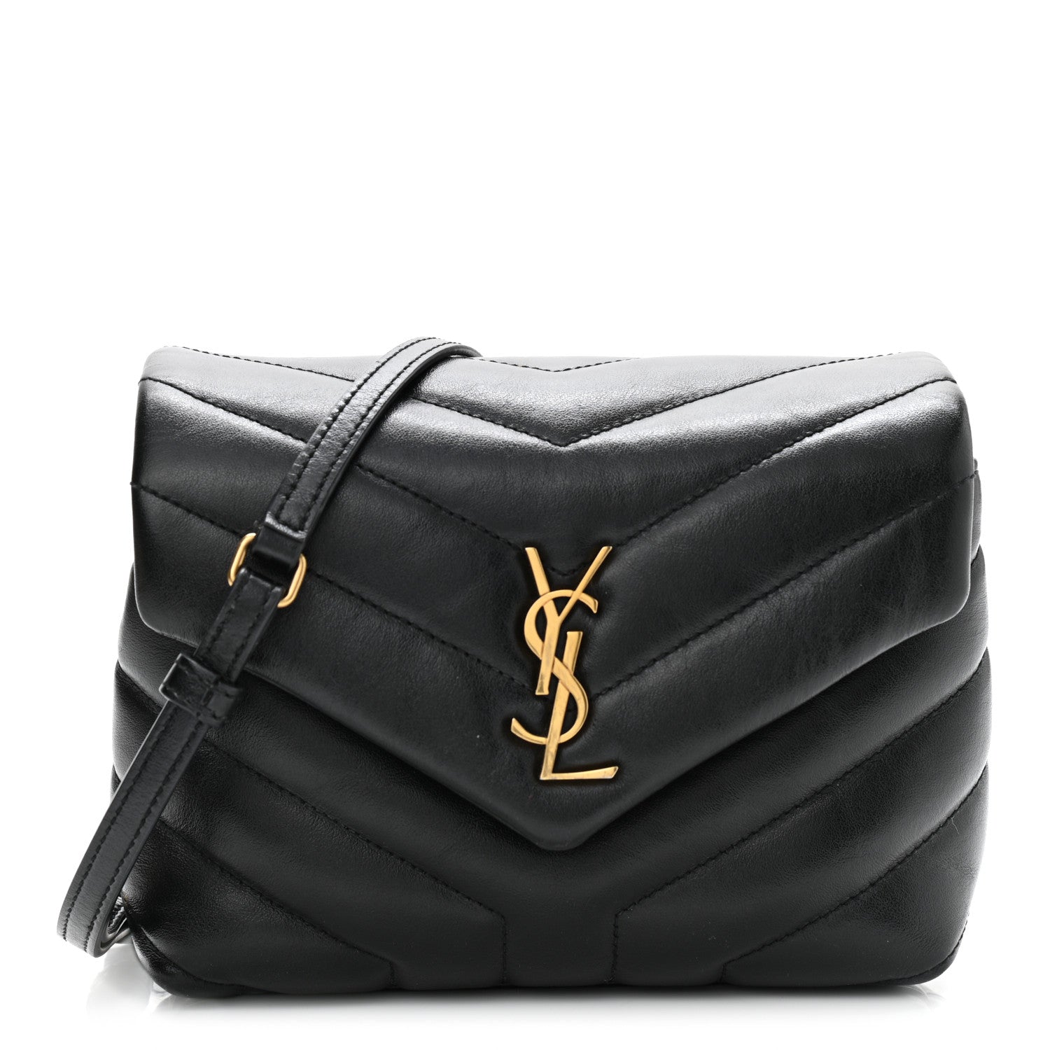 Saint Laurent Calfskin Y Quilted Monogram Toy Loulou Crossbody Bag Black 1 of 21