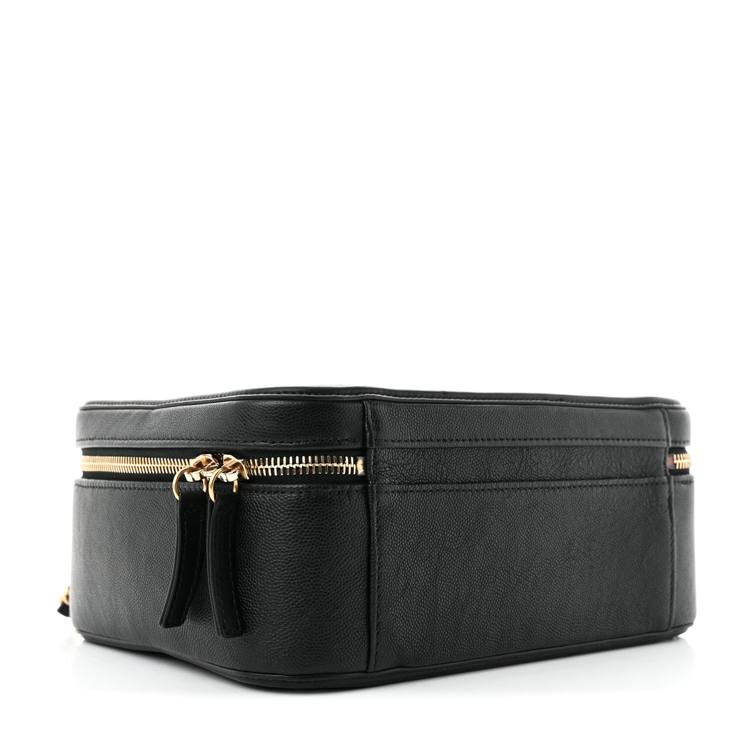 Caviar Quilted Large CC Filigree Vanity Case Black