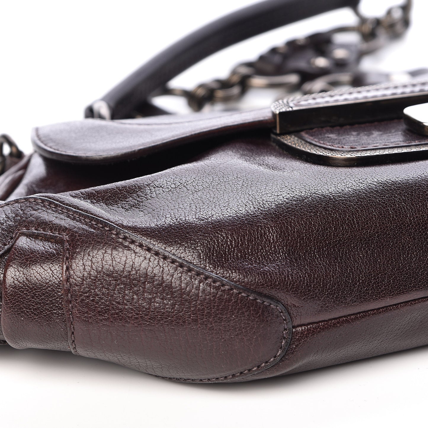 Vitello Shine Shoulder Bag Brown
