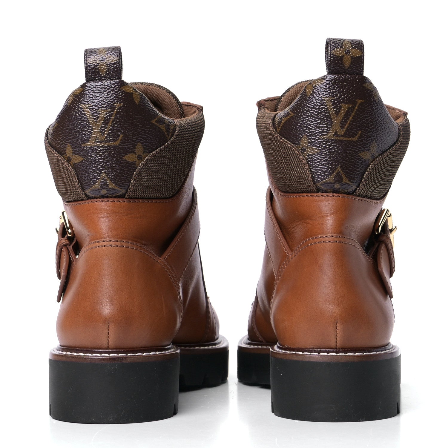 Louis Vuitton Calfskin Territory Ranger Combat Boots 39 Cognac 9 of 12