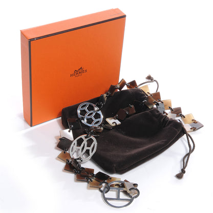 Hermes Buffalo Horn Sterling Silver Lena Necklace 6 of 6