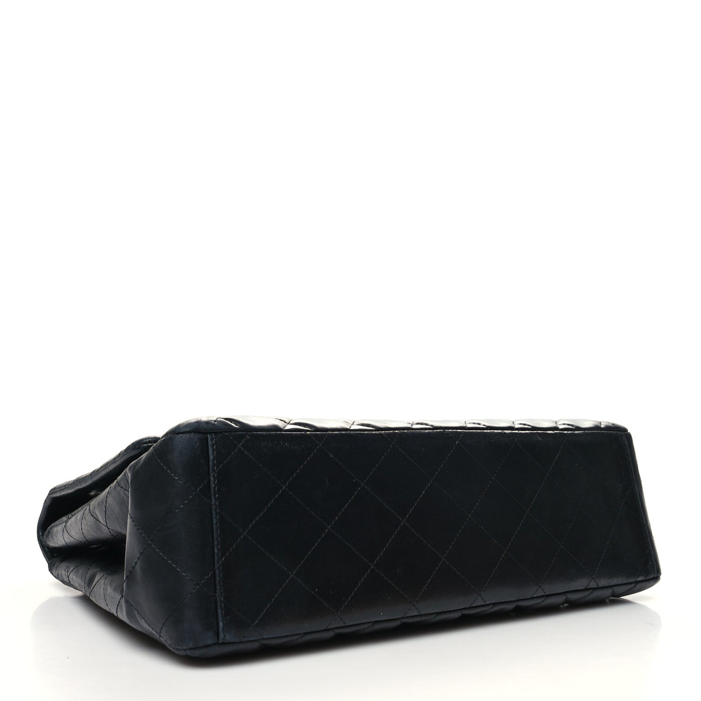 Lambskin Quilted Maxi Single Flap Black