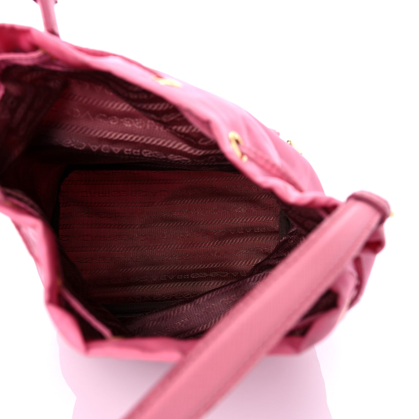 Re-Nylon Saffiano Duet Bucket Crossbody Bag Begonia