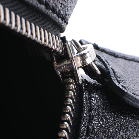 Leather Saskia Zip Top Tote Black