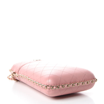 Chanel Lambskin Quilted Chain Around Phone Holder Pink 4 of 10